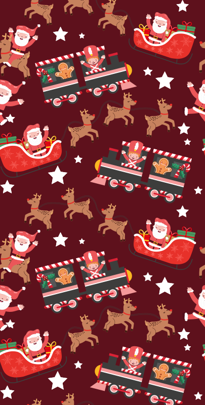 Vinylový koberec vánoce sáně santa clause - TenStickers