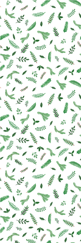 Vinylový koberec vánoce listové vzory dekorace - TenStickers