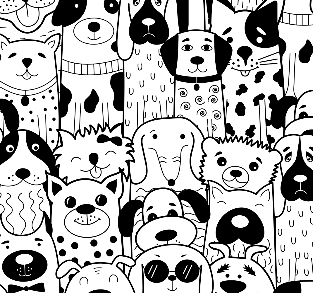 Vinylový koberec do ložnice s motivem psů - TenStickers