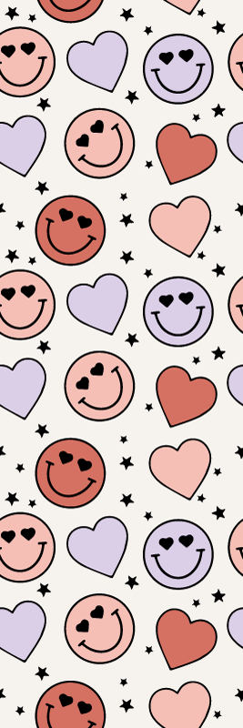 Vinylový koberec do ložnice s úsměvy a srdíčky - TenStickers