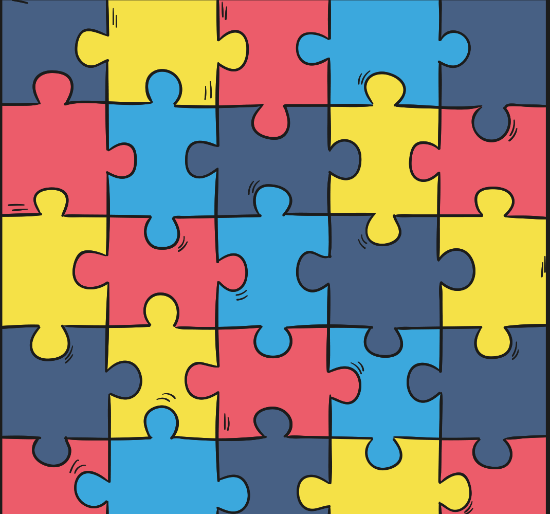 Vinylový koberec do ložnice duha puzzle - TenStickers