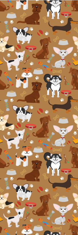 Vinylový koberec do ložnice s roztomilými psy - TenStickers