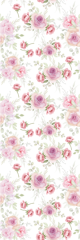 Vinylový koberec do ložnice růžový divoký vzor - TenStickers