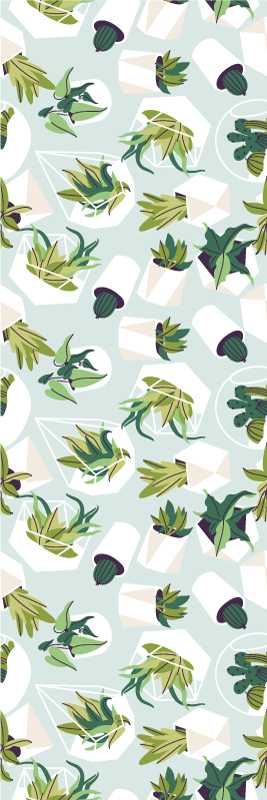 Vinylový koberec do ložnice zelený kaktus - TenStickers