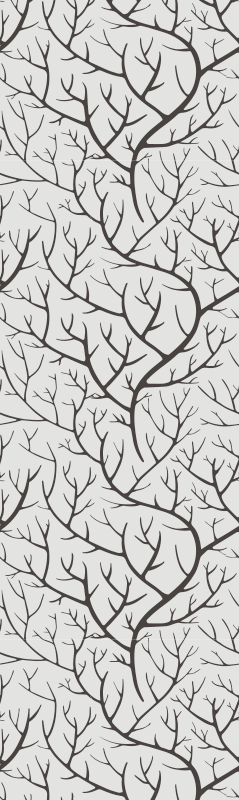 Vinylový koberec do ložnice Šedé větve s ptáky - TenStickers