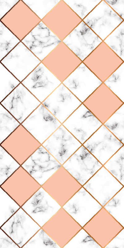 Vinylový koberec do ložnice s geometrickým mramorem v růžové - TenStickers