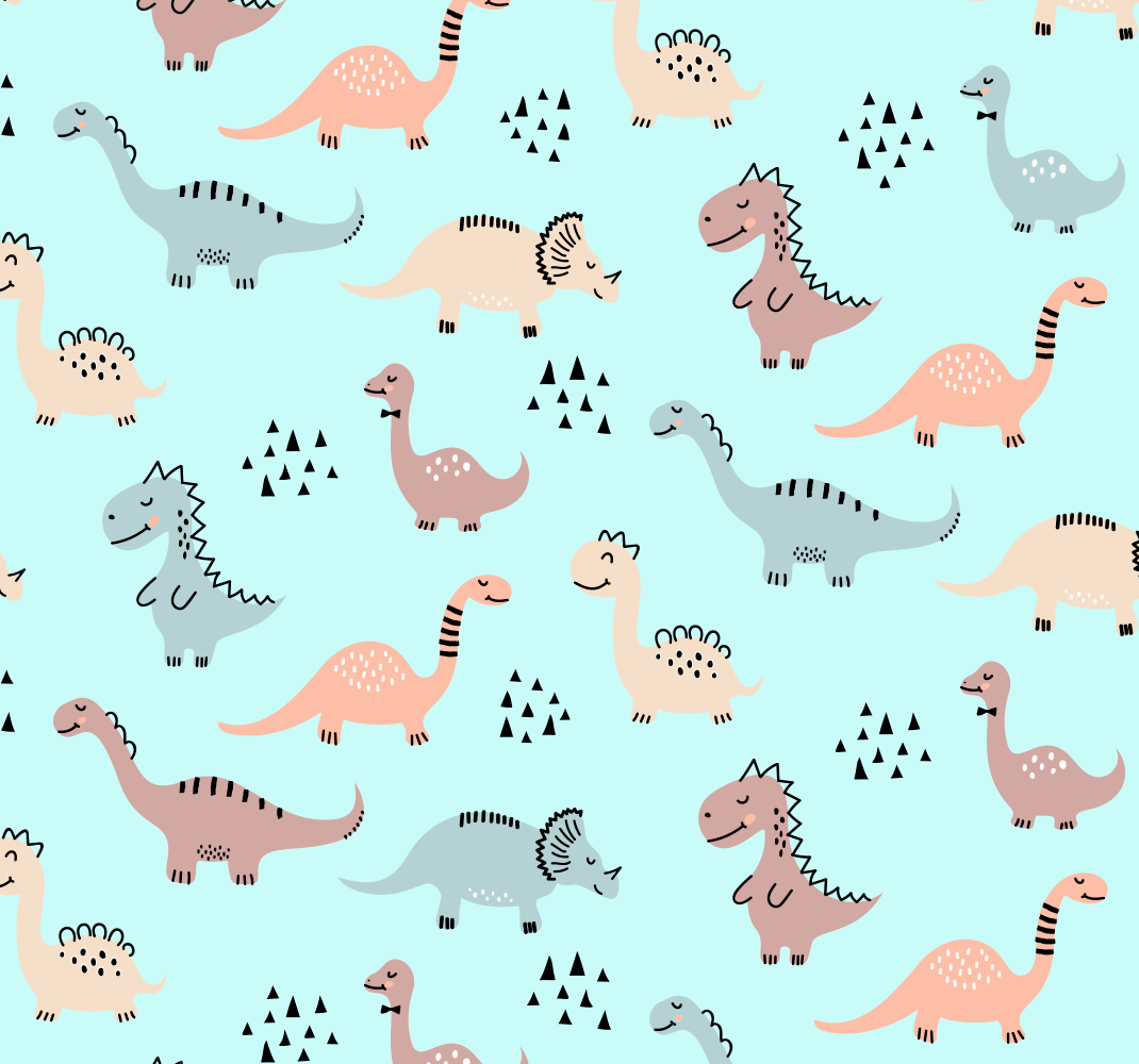 Vinylový koberec do ložnice s modrým pozadím a dinosaury - TenStickers