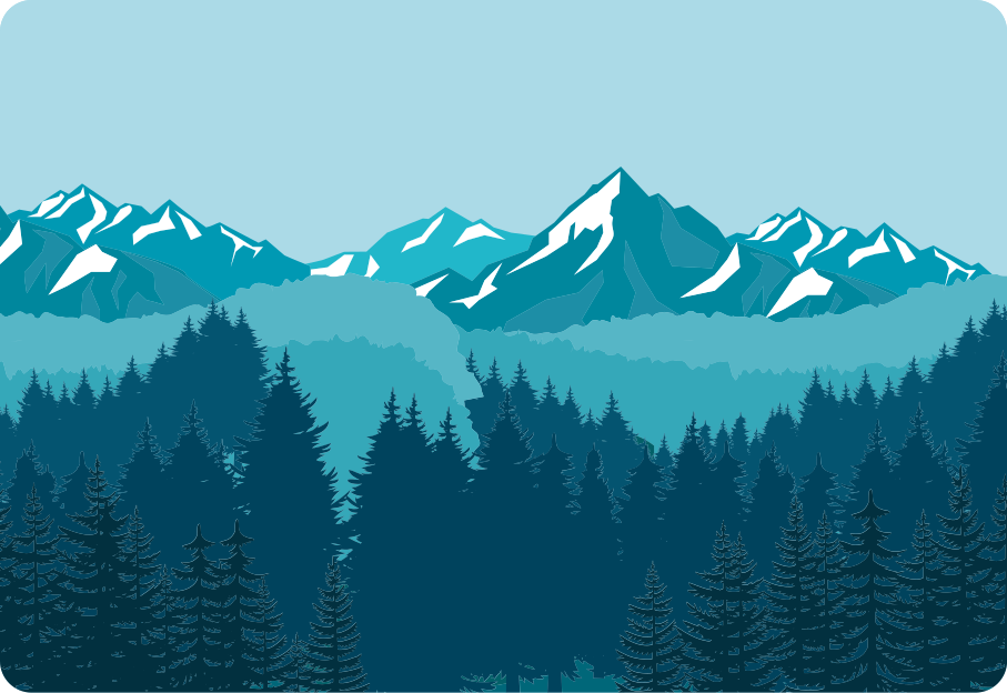 Přírodní vinylový koberec v plné modro-zelené krajině - TenStickers