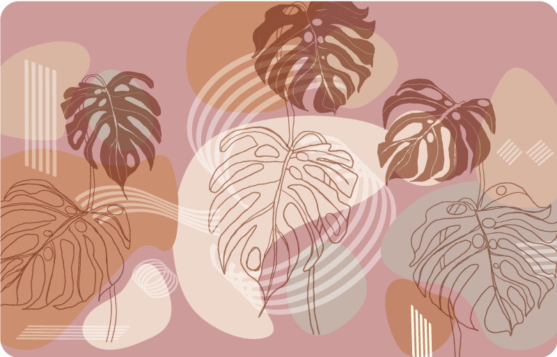 Přírodní vinylový koberec listový kontinuální vzor - TenStickers