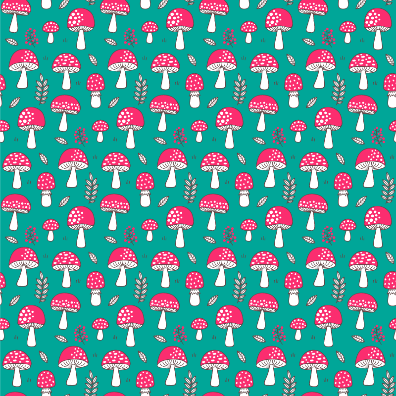 Přírodní vinylový koberec klasické houby na tyrkysu - TenStickers