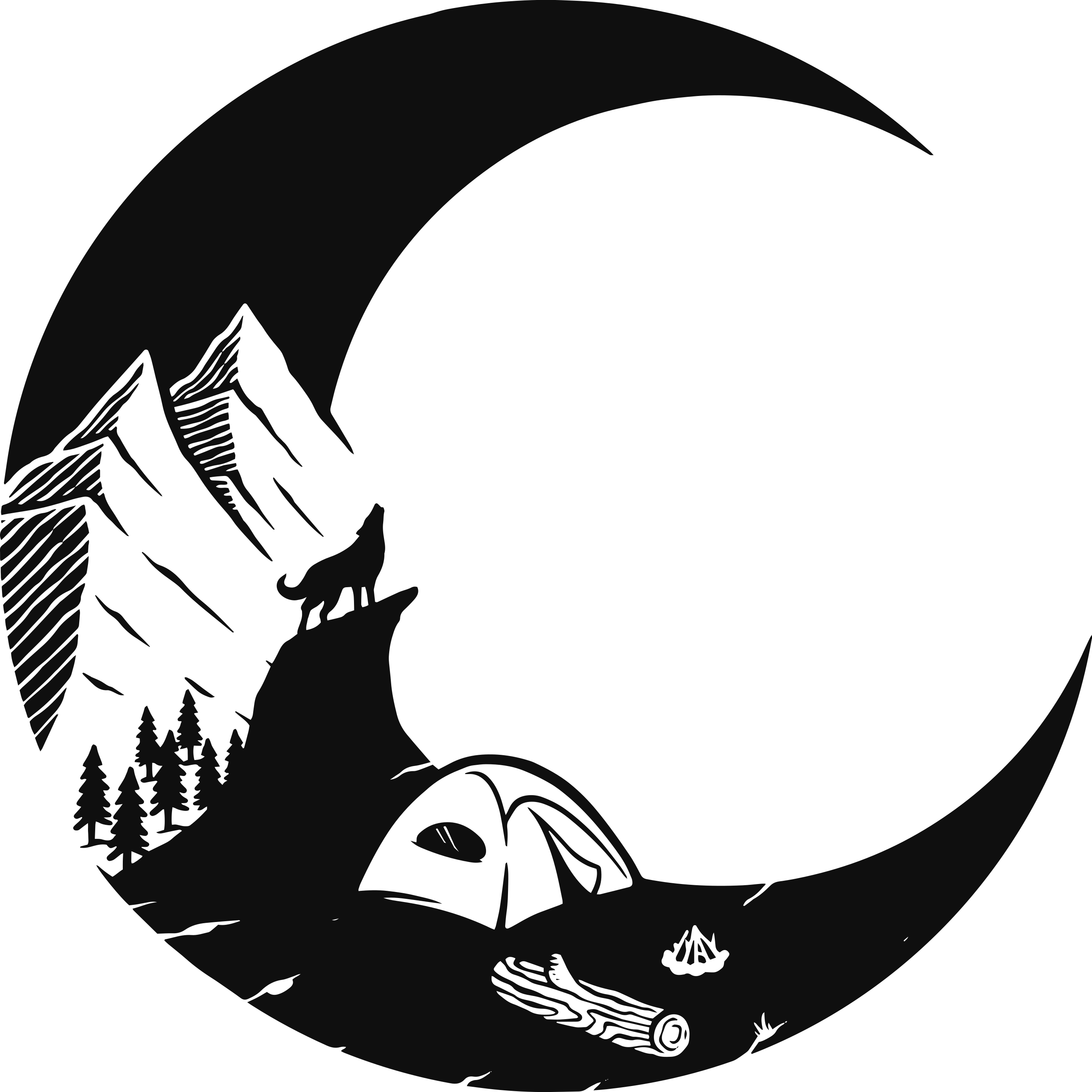 Přírodní vinylový koberec scéna horského kempování - TenStickers