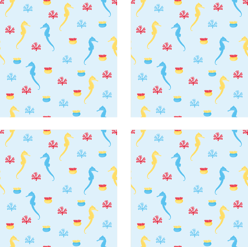 Přírodní vinylový koberec mořský koník přírodní nádech - TenStickers