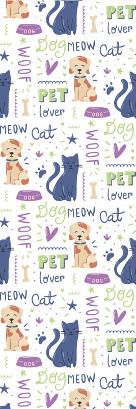 Vinylový koberec do ložnice s veselými psy - TenStickers