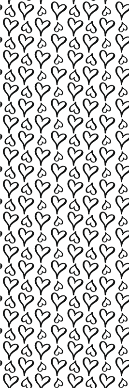 Vinylový koberec do ložnice s černými srdíčky - TenStickers