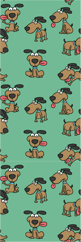 Vinylový koberec do ložnice vtipný psí kreslený styl - TenStickers