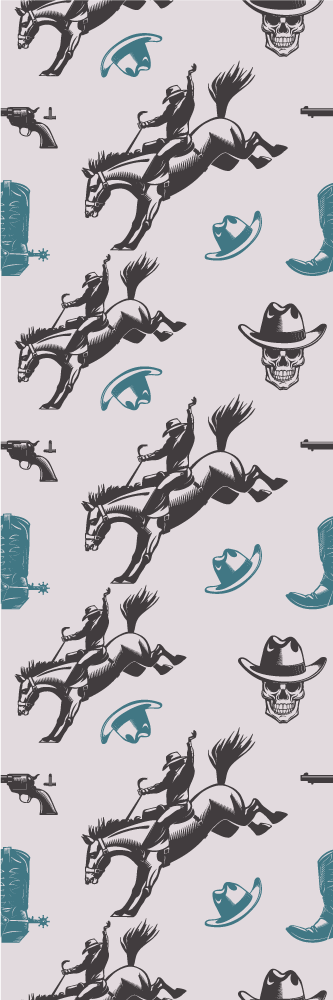 Vinylový koberec do ložnice s motivem koně cowboye - TenStickers