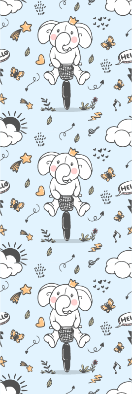 Vinylový koberec do ložnice s motivem slona na kole - TenStickers