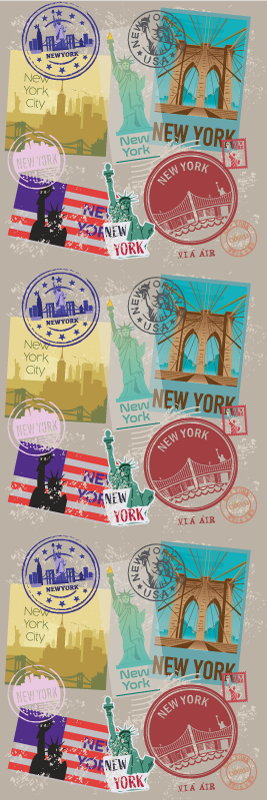 Vinylový koberec do ložnice staré nyc koláže - TenStickers