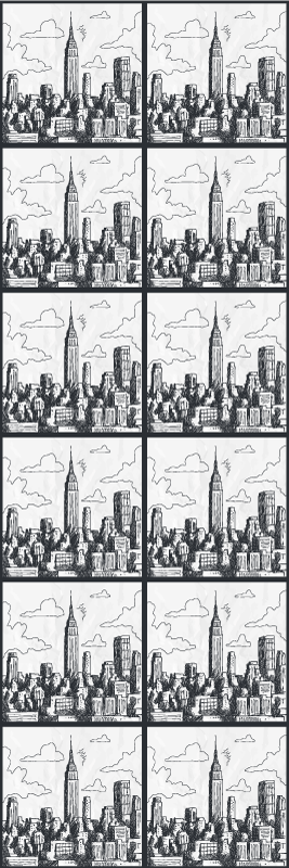 Vinylový koberec do ložnice nyc skicová koláž - TenStickers