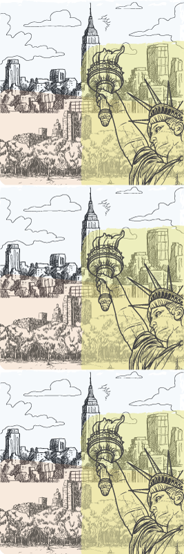 Vinylový koberec do ložnice vintage nyc koláž - TenStickers