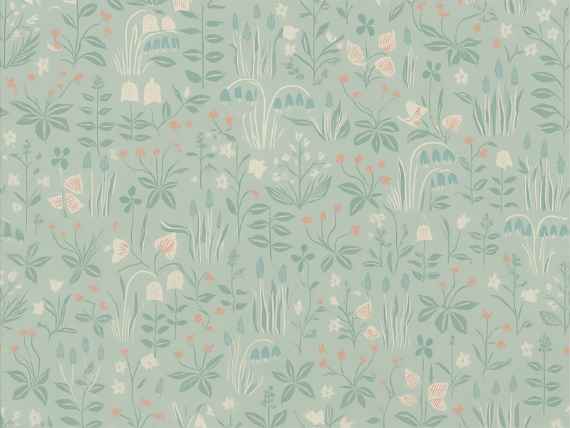 Vinylový koberec do ložnice skandinávská květina - TenStickers