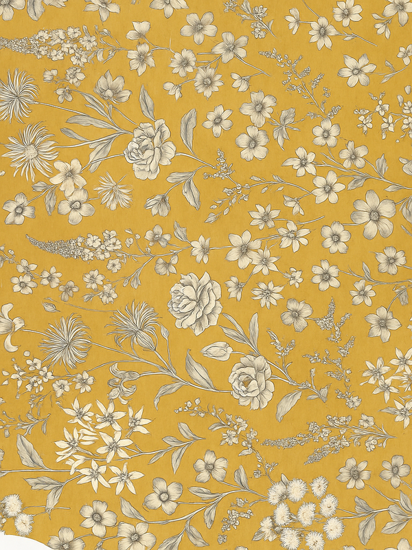 Vinylový koberec do ložnice s vintage květinovým vzorem - TenStickers