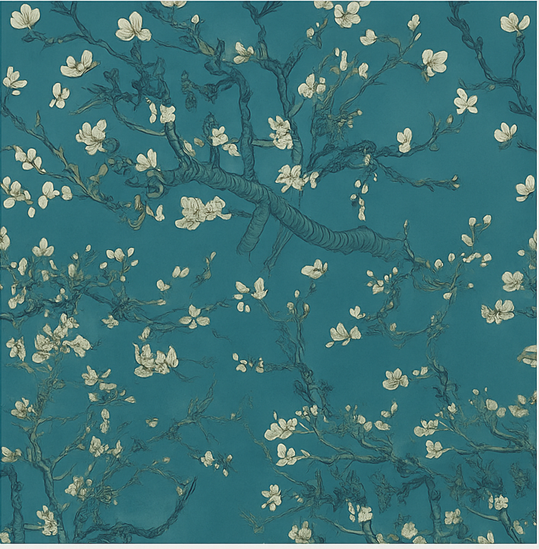 Vinylový koberec do ložnice s designem tmavě modrého stromu - TenStickers