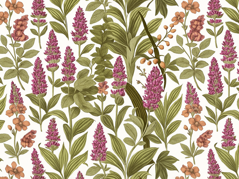Vinylový koberec do ložnice s barevným botanickým vzorem - TenStickers