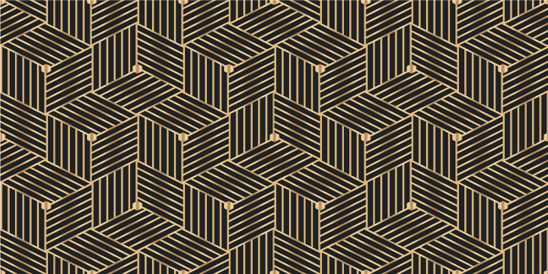 Geometrický vinylový koberec zlatý geometrický vzor - TenStickers