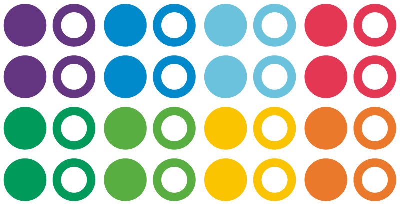 Geometrický vinylový koberec duha barevných kruhů - TenStickers