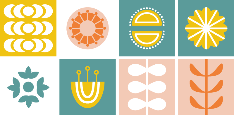 Geometrický vinylový koberec norská dlaždice - TenStickers