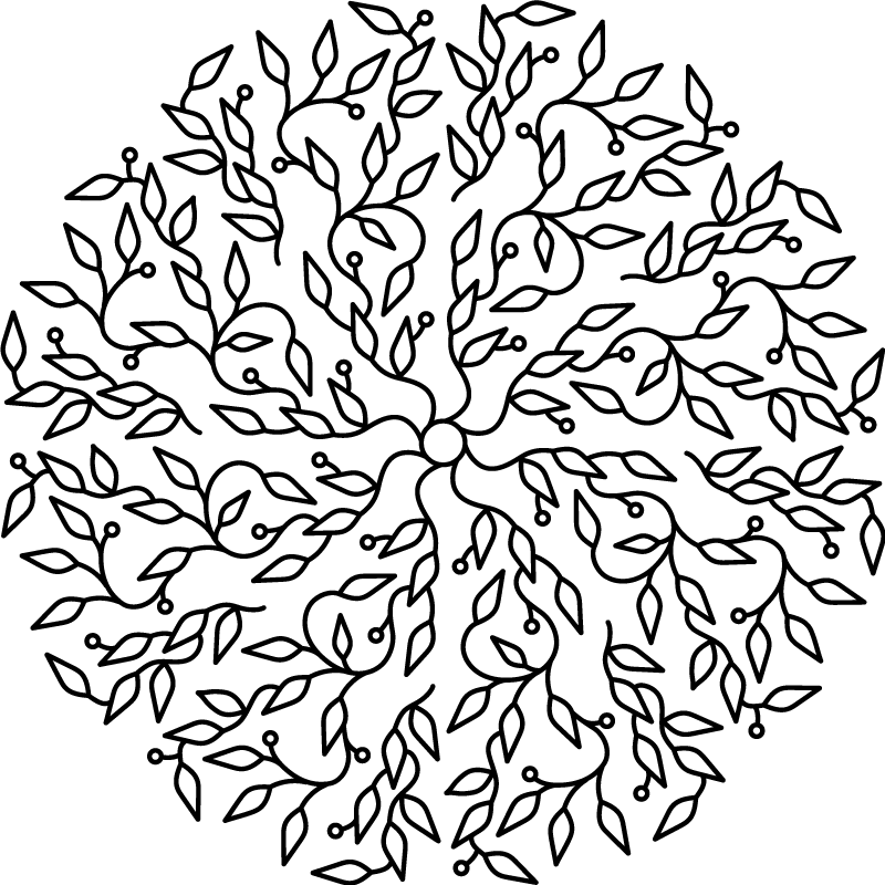 Geometrický vinylový koberec abstraktní strom života - TenStickers