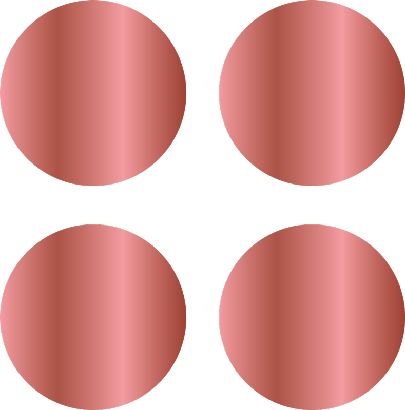 Geometrický vinylový koberec s puntíky v růžovém zlatě - TenStickers