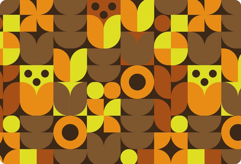 Geometrický vinylový koberec abstraktní 70. léta - TenStickers