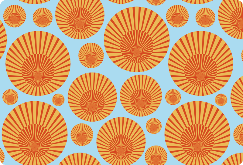 Geometrický vinylový koberec sluneční 70. léta - TenStickers