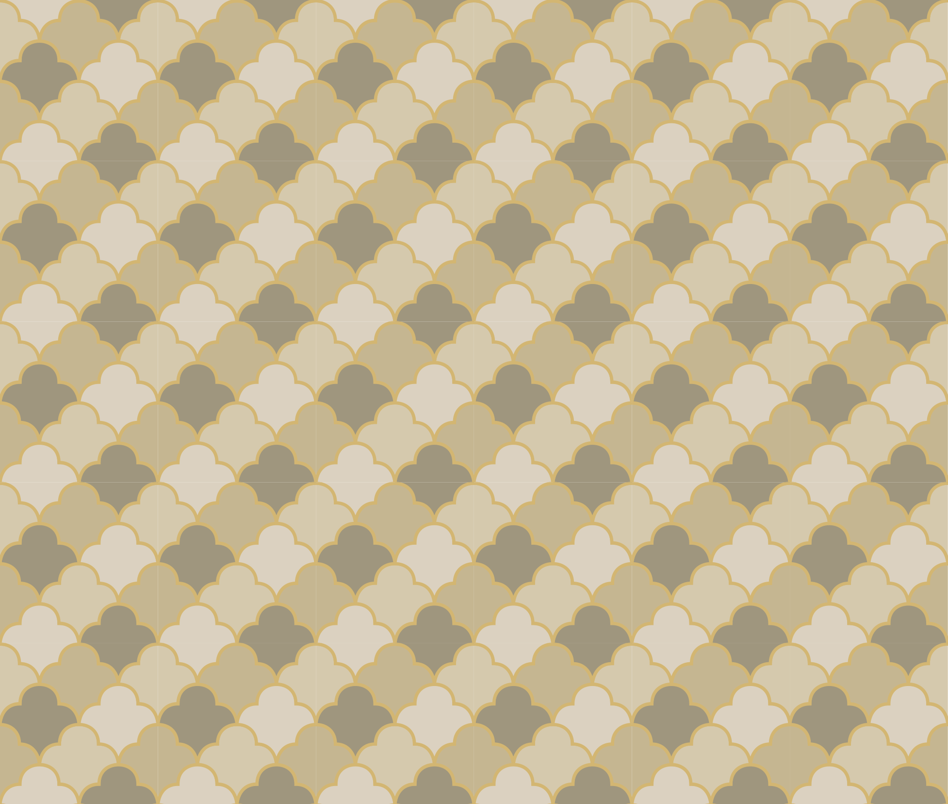 Geometrický vinylový koberec béžový art deco vzor - TenStickers