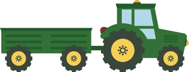 Vinylový koberec pro děti zelený traktor a vůz - TenStickers