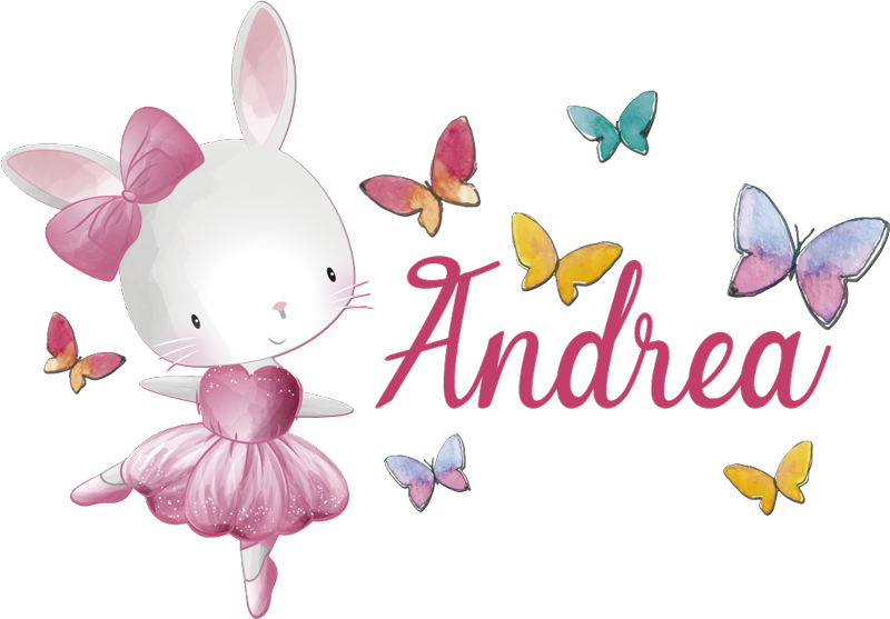 Vinylový koberec pro děti s baletkou a motýly - TenStickers