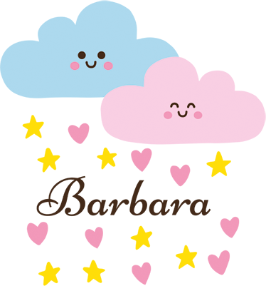 Vinylový koberec pro děti modro-růžový obláček s jménem - TenStickers