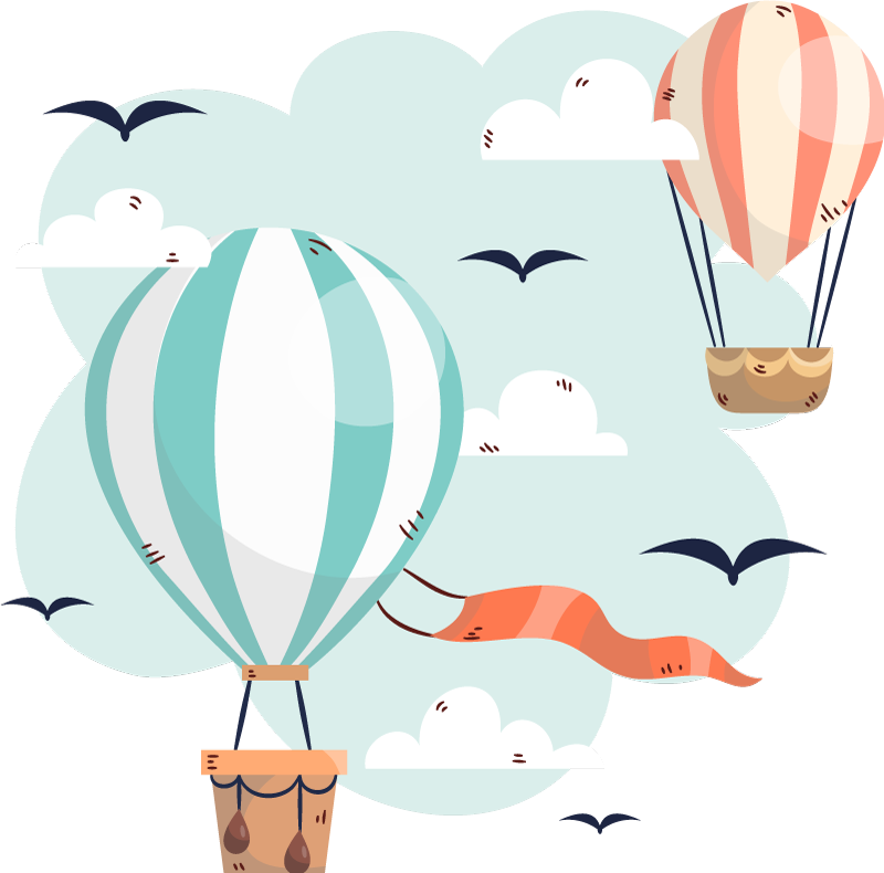 Vinylový koberec pro děti s balónky a mraky - TenStickers