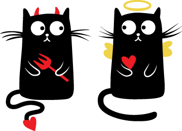 Vinylový koberec pro děti dobrá a špatná kočka - TenStickers