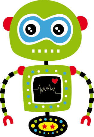 Vinylový koberec pro děti zelený robot - TenStickers