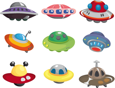 Vinylový koberec pro děti s ufo samolepkami - TenStickers
