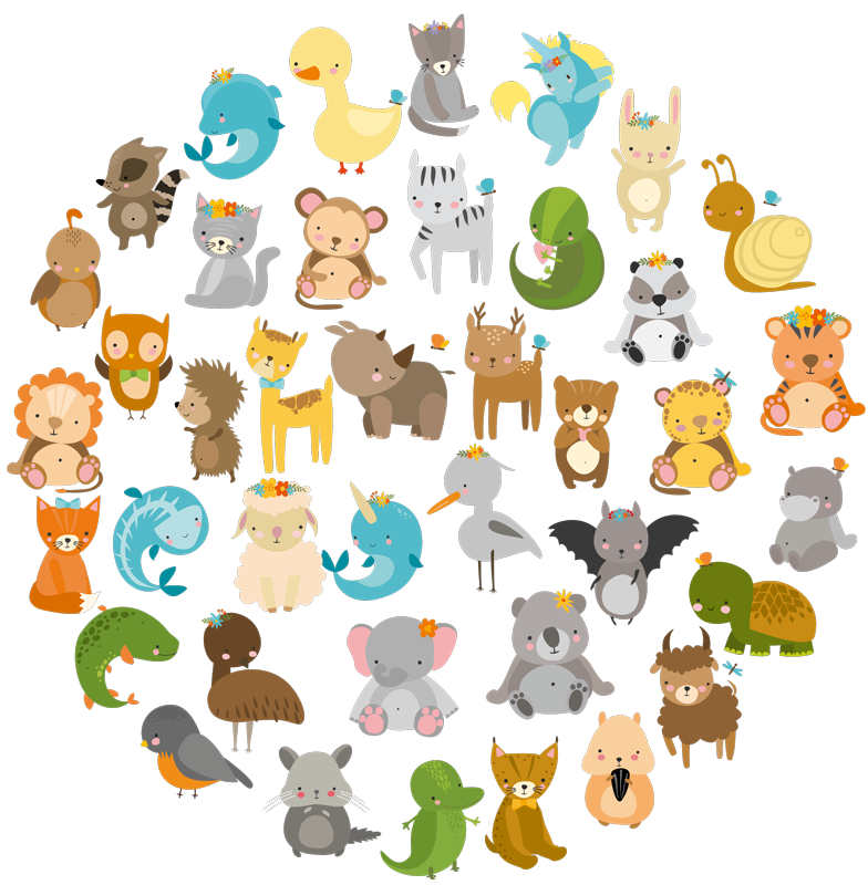 Vinylový koberec pro děti zvířátka ze zoo - TenStickers