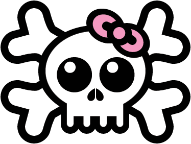 Vinylový koberec pro děti s lebkou a stuhou - TenStickers