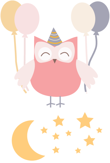 Vinylový koberec pro děti sovička na oslavě - TenStickers