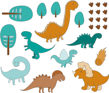 Vinylový koberec pro děti s dinosaury na pozadí - TenStickers
