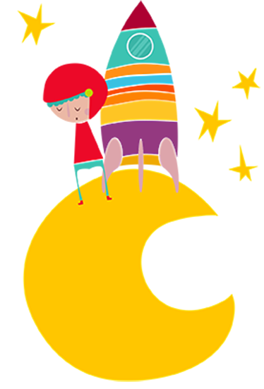 Vinylový koberec pro děti astronaut na měsíci - TenStickers