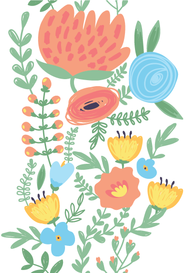 Vinylový koberec pro děti květinová nálepka na dveře - TenStickers