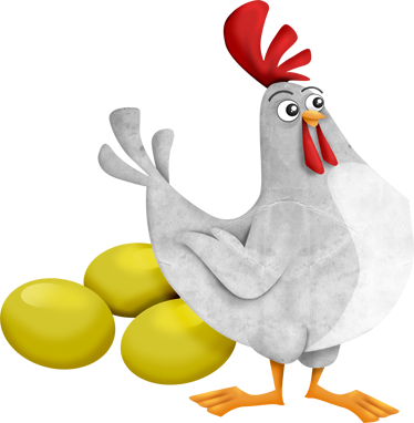 Vinylový koberec pro děti zlatá slepička s vejci - TenStickers